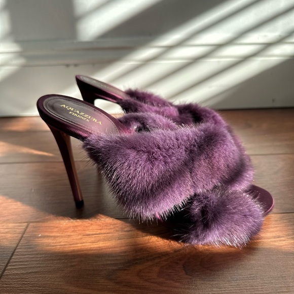 Aquazzura sandals/mule with high heels and mink fur size 37. W/ Box + dust bag - Picture 13 of 16